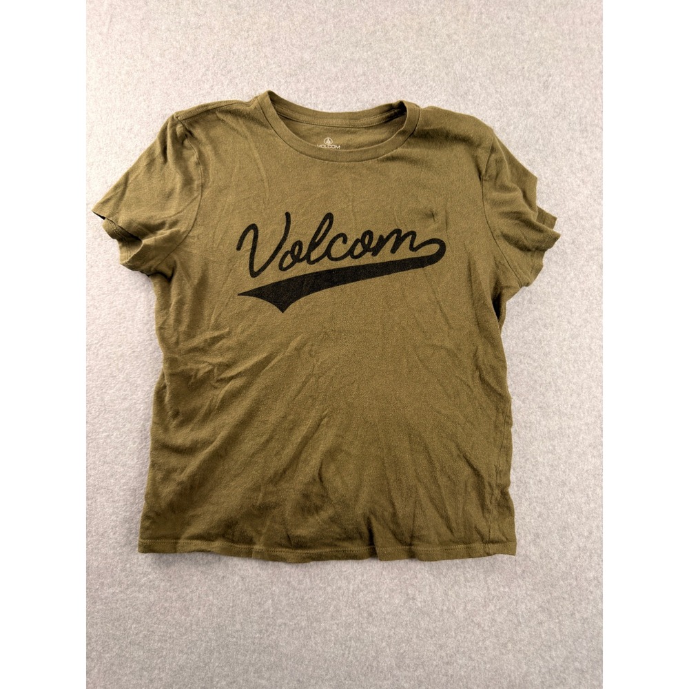 Volcom Skater Grunge Womens T-Shirt Olive Green Short Sleeve Size Medium